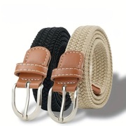 Elastyczny pasek pleciony – Khaki / czarny