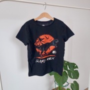 Koszulka 140 czarna z dinozaurem krótki rękaw scary rex dinozaur