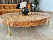 Stolik kawowy z czeczoty topoli. Z monolitu