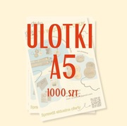 Ulotki 1000 SZTUK, A5 jednostronne + PROJEKT graficzny, 100g satyna, 