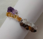 *Dje* Bransoletka ametyst chalcedon cytryn karneol