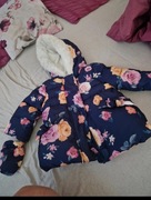 Kurtka george zimowa 6-9 miesiecy,kwiaty