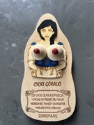 Drewno rzeźba cycki góralki duża