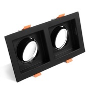 OPRAWA HALOGENOWA SUFITOWA CZARNA LED PODWÓJNA
