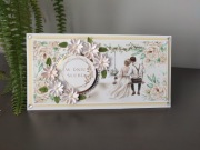 RĘCZNIE ROBIONA KARTKA ŚLUBNA 3D + ŻYCZENIA + KOPERTA 