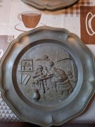 Komplet talerze z cyny ozdobne talerz