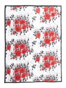 Koc Elway, gruby akrylowy 160x210 Maki czerwone 