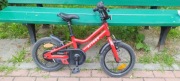 Rower dziecięcy ATTABO KNACK 14" czerwony lekki boczne kółka aluminium