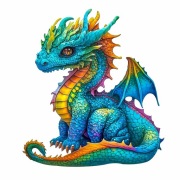 Puzzle drewniane - Smok, rozmiar A3, L, największe