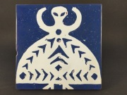 kafel, ceramiczna płytka ręcznie robiona, kobalt