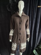 Dzianinowy wełniany płaszcz sweter na teraz wzór norweski Philosophy