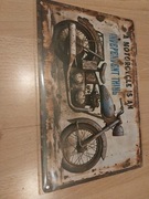 Pd- Motocykl - aluminiowa tabliczka na ścianę,  do garażu  - dekoracja