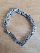 Bransoleta meska damska lancuch gruba stal bizantyjski 18 cm