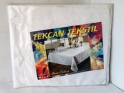 Obrus biały Tecan 220x150 cm wzór + 6 Serwetek