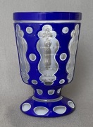 Stary kielich pokal puchar szlifowany Bohemia Biedermeier