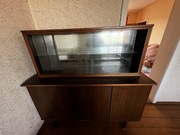 Zestaw mebli PRL: szafa, kredens, stojące lustro