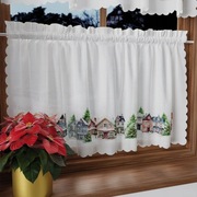 Zazdrostka Świąteczna 100x60 Firanka Gotowa Krótka Zimowe Miasteczko
