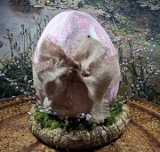 Jajo styropianowe 52 cm juta, akryl, Wielkanoc