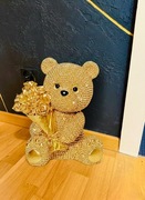 ZŁOTY MIŚ figurka na prezent na walentynki, urodziny dzień kobiet 