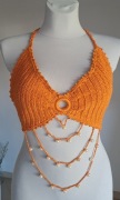 Boho top na lato/na plaży rozmiar 38/40 L/XL Pomarańczowy 