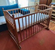 Łóżeczko dziecięce drewniane + materac AeroSleep
