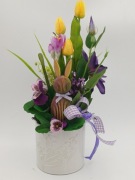 Stroik wielkanocny z uroczym  zajączkiem 