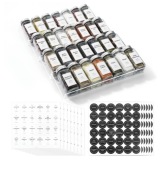 Pojemniki Na Przyprawy x28 Szt Szklane Słoiki z Wkładem Szuflady Akcesoria