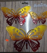 Zestaw metalowych dekoracji ściennych w kształcie motyli