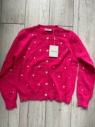 Nowe sweter damski w serduszka zapinany na guziki