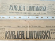 Kurier Lwowski - zestaw starych gazet 