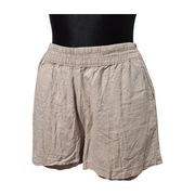 *III SPODENKI SZORTY LNIANE LEN L BEŻ BOHO