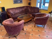 Kanapa rozkładana narożnik + 2 fotele + stolik