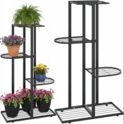 Nowoczesny Metalowy Kwietnik Stojący – 5 Poziomów, Loft, Czarny