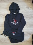 Czarny dres Moncler 148 cm bluza z kapturem 12 lat