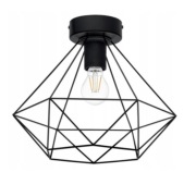 Lampa Byron Inspire czarna metalowa kratka E27 33cm IP20