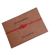 Czerwona złota kulka bransoletka szczęścia makrama