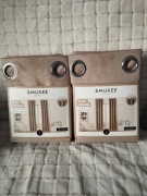 4 beżowe zasłony aksamitne welurowe na przelotkach SMUKEE 4 x zasłona