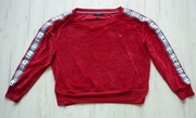 Piękna damska bluza welurowa TOMMY HILFIGER rozmiar L czerwona welur