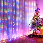 6x2m 400led kurtyna świetlna girlanda kolorowa lampki choinkowe świąteczne