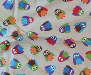 resztki tkanina bawełniana na kołdrę sowy 125x110