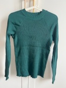 Sweter Golf damski pulover zielony z marszczeniem u dołu ORSAY r. 38 M