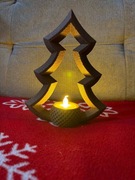 Choinka 3D na tealight LED 18 cm Dekoracja świąteczna  Różne kolory