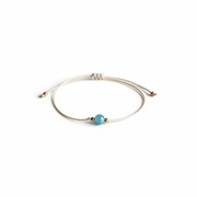 Bransoletka Na Sznurku Beż Naturalny Niebieski Apatyt