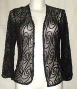 CZARNE WDZIANKO BOLERKO SIATECZKA Z CEKINAMI rozm L / 40 (A065) 