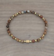 Bransoletka jaspis krajobrazowy brązowy hematyt