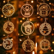 Wypalane ozdoby świąteczne - Zestaw 9 Bombek