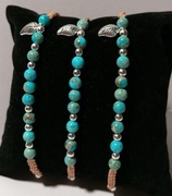 Bransoletka jaspis turkusowy i hematyt, sznurek