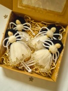 Zestaw aniołków z makramy zawieszki 