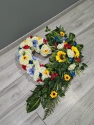 Ogromne serce na grób stroik kompozycja na dzień Matki Ojca,kwiaty polne