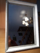 Lustro stylowe biało srebrne stara ramka